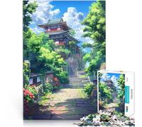 Puzzle pour Adolescents 1000 pièces Chemin du Temple animé pour Le Jeu éducatif Challenge Toy Décoration d'intérieur et Cadeaux Uniques 26x38cm