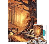 Puzzle pour Adolescents 1000 pièces Chemin forestier d'automne Puzzle Adulte à Monter soi-même Jeu de Course de Vitesse à la Main Difficile et Stimulant (Taille 50x75cm)