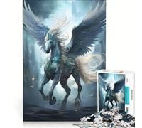 Puzzle pour Adolescents 1000 pièces Cheval Pégase Jeux éducatifs décoration Murale avec Poster et fiche de Questions-réponses Assortis 50x75cm