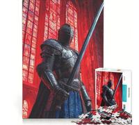 Puzzle pour Adolescents 1000 pièces Chevalier dans la cathédrale Rouge Jeu éducatif Difficile Collection d'artistes Beaux-Arts 38x26cm