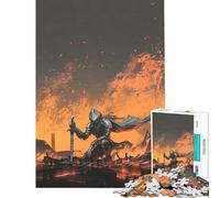 Puzzle pour Adolescents 1000 pièces Chevalier en ruines Défi éducatif Découpe de précision Jeu Pratique pour Les 14 Ans et Plus Jeu de Puzzle Offert (50x75cm)