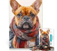 Puzzle pour Adolescents 1000 pièces Chien Bouledogue Color Essence Tight Cutting Amusant et créatif Jeu de réflexion Détente Cadeau Artistique de Noël (38x26cm)