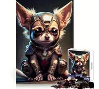 Puzzle pour Adolescents 1000 pièces Chihuahua Super-héros,Jeu de logique et d'art aux Bords précis,Jouet Amusant pour Passer Un Moment agréable,décoration d'anniversaire,Cadeau (38x52cm)