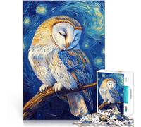 Puzzle pour Adolescents 1000 pièces Chouette dans la Nuit étoilée Jouet éducatif Anti-Stress Idées Cadeaux 52x38cm