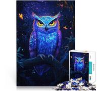 Puzzle pour Adolescents 1000 pièces Chouette Lumineuse dans la forêt Jouets de Jeu stimulants Renforcer l'amour Entre Les Couples 50x70cm