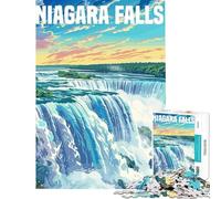 Puzzle pour Adolescents 1000 pièces Chutes du Niagara Canada Difficile et Stimulant Analyse et logique Jouet de décoration pour la Maison À partir de 14 Ans (38x26cm)
