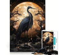 Puzzle pour Adolescents 1000 pièces Cigogne Noire Sauvage Bordure Premium,Jeu de Concentration,Divertissement Pendant Les Moments de détente,Cadeau Artistique de Noël (38x52cm)