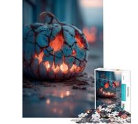 Puzzle pour Adolescents 1000 pièces Citrouille d'halloween craquelée avec Bougie pour Jeu éducatif Jouet Stimulant Jeux familiaux défi Difficile Excellent Cadeau pour Les Jeux (Dimensions 50x75cm)