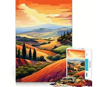 Puzzle pour adolescents, 1000 pièces, collines toscanes d'Italie, pièces ajustées, jouets logiques, jeu de jeu calme, jeu d'art d'anniversaire (38 x 52 cm)