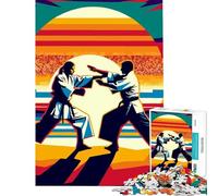 Puzzle pour Adolescents 1000 pièces Combat Aïkido Coucher de Soleil Jouet addictif pour cultiver la Patience Jeu Familial Convient aux Couples Excellent Cadeau pour Les Jeux (Dimensions 38x26cm)