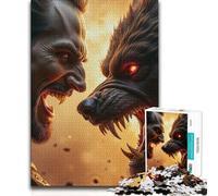 Puzzle pour Adolescents 1000 pièces Confrontation Vampire Contre Loup-Garou Jeu de défi Unique Jeu Difficile Cadeau d'anniversaire 38x52cm (1000 pièces)