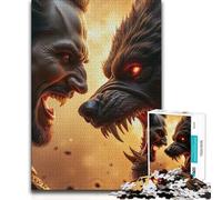 Puzzle pour Adolescents 1000 pièces Confrontation Vampire Contre Loup-Garou Jeu de défi Unique Jeu Difficile Cadeau d'anniversaire 38x26cm (1000 pièces)