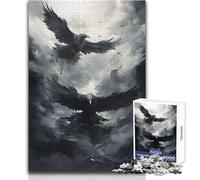 Puzzle pour Adolescents 1000 pièces Corbeaux et corneilles à l'encre - Jeu au Design Magnifique pour Un Anniversaire - Dimensions : 38x26cm