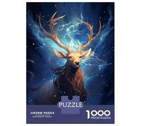 Puzzle pour Adolescents 1000 Pièces Cosmic Celestial Deer Puzzles pour Adolescents Jeux Relaxants Cadeaux pour Femmes pour Anniversaire, Noël 70x50cm/1000pcs