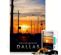 Puzzle pour Adolescents 1000 pièces Coucher de Soleil à Dallas Bords impeccables Jeu de réflexion Amusant et Calme, idéal pour Un Anniversaire ou Une activité Artistique (38x26cm)