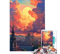 Puzzle pour Adolescents 1000 pièces Coucher de Soleil à Vienne Autriche Activités Amusantes à la Maison Décoration intérieure Jeu Pratique pour Les 14 Ans et Plus (50x75cm)
