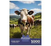 Puzzle pour Adolescents 1000 Pièces Cow Vache Holstein Cattle Puzzles pour Adultes Jeux De Détente Découpe De Précision Offre Spéciale pour Toute La Famille 70x50cm/1000pcs