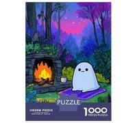 Puzzle pour Adolescents 1000 Pièces Cozy Ghost by The Fireplace Puzzles pour Adultes Jeux De Détente Découpe De Précision Offre Spéciale pour Toute La Famille 38x26cm/1000pcs