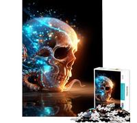 Puzzle pour Adolescents 1000 pièces Crâne et tentacules de Pieuvre Art numérique Apprentissage Jouets éducatifs Jeu Pratique Analyse et logique Idée Cadeau (Dimensions 38x52cm)