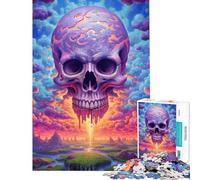 Puzzle pour Adolescents 1000 pièces Crâne Nuages Activités Amusantes à la Maison Améliore la mémoire Jeux éducatifs pour Les 14 Ans et Plus (38x52cm)
