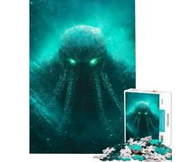 Puzzle pour Adolescents 1000 pièces Cthulhu Art numérique Amusant à la Maison Activités Analyse et logique Jouet Anti-Stress pour Les 14 Ans et Plus (38x26cm)