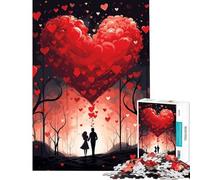 Puzzle pour Adolescents 1000 pièces Cœur d'amour Casse-tête Jeu de réflexion Jouet Jeu intellectuel Décoration Murale (Dimensions 38x26cm)