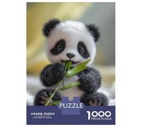 Puzzle pour Adolescents 1000 Pièces Cute Baby Panda Eating Bamboo Puzzles pour Adolescents - Jeux Anti-Stress - Idéal pour Se Détendre À La Maison - Stimule Le Cerveau 38x26cm/1000pcs