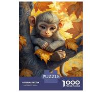 Puzzle pour Adolescents 1000 Pièces Cute Monkey in Autumn Tree-1 Puzzles pour Adultes Jeu Familial Anti-Stress Interaction Parent-Enfant 38x26cm/1000pcs