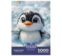 Puzzle pour Adolescents 1000 Pièces Cute Penguin Bathing Puzzle pour Adultes Jouet Décoration Murale Course De Vitesse Manuelle Défi Éducatif 38x26cm/1000pcs