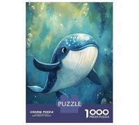 Puzzle pour Adolescents 1000 Pièces Cute Whale Painting Puzzles pour Adolescents Jeux Relaxants Cadeaux pour Femmes pour Anniversaire, Noël 52x38cm/1000pcs