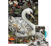 Puzzle pour Adolescents 1000 pièces Cygne Abstrait découpe de précision Difficile et Stimulant Casse-tête Jeux de réflexion pour Toute la Famille (Dimensions 38x52cm)
