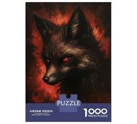Puzzle pour Adolescents 1000 Pièces Dark Kitsune - Mystical Fox Spirit Puzzles pour Adultes, Jouet, Décoration Murale, Découpe De Précision, Cadeaux Uniques d'anniversaire Et De Noël 52x38cm/1000pcs