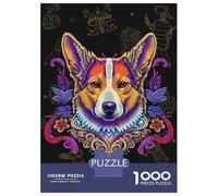 Puzzle pour Adolescents 1000 Pièces Day of The Dead Corgi Art Puzzles pour Adultes Jeu Manuel Améliore La Mémoire Interaction Parent-Enfant 52x38cm/1000pcs
