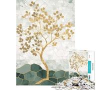 Puzzle pour Adolescents 1000 pièces décor Abstrait doré Jeu éducatif et Relaxant défi Stimulant Cadeau d'anniversaire (Taille 38x26cm)