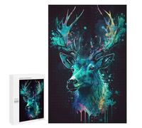 Puzzle pour adolescents 1000 pièces Deer Watercolors Puzzle pour adultes Jeu familial Décoration difficile à compléter 1000 pièces