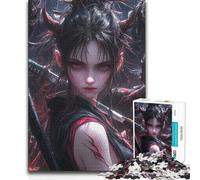 Puzzle pour Adolescents 1000 pièces Demon Slayer Girl Jeu de défi Unique et Difficile Cadeau d'anniversaire 50x75cm (1000 pièces)