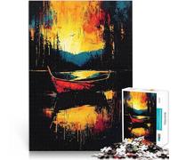Puzzle pour Adolescents 1000 pièces Dérive dans Le feu - 4 Scène de Bateau Abstraite expressionniste Jeu de Quiz Super Cadeau 52x38cm