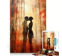 Puzzle pour Adolescents 1000 pièces Deux Amoureux Forêt d'automne Bords impeccables Jeu de réflexion Amusant Cadeau Moments de détente et de Plaisir Décoration Murale de Noël (38x52cm)