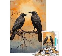 Puzzle pour Adolescents 1000 pièces Deux Corbeaux Noirs Jeu éducatif et Relaxant Défi Stimulant Cadeau d'anniversaire (Dimensions 38x26cm)