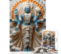 Puzzle pour Adolescents 1000 pièces Dieu Vishnu de l'hindouisme Jeux éducatifs Décoration Parfaite Jouets à Faire soi-même Cadeau d'anniversaire Cadeau de Voyage (38x26cm)