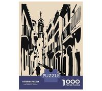 Puzzle pour Adolescents 1000 Pièces Dolce Vita Street Scene Illustration Puzzles pour Adultes, Jouets Anti-Stress, Décoration Murale, Interaction Parent-Enfant 70x50cm/1000pcs