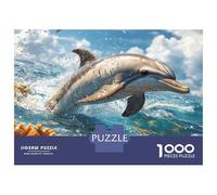 Puzzle pour Adolescents 1000 Pièces Dolphin Leaping from Water Puzzles pour Adolescents - Jeux Anti-Stress - Idéal pour Se Détendre À La Maison - Stimule Le Cerveau 38x26cm/1000pcs