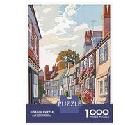 Puzzle pour Adolescents 1000 Pièces Dorchester Town Street Puzzle pour Adultes Jeu Manuel Découpe De Précision Activités Amusantes À La Maison 38x26cm/1000pcs
