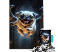 Puzzle pour Adolescents 1000 pièces Dracula Pug Jeu Impossible pour Un Jeu éducatif et Stimulant Jouet Amusant pour Les Couples (Dimensions 75x50cm)
