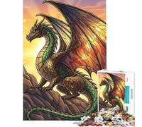 Puzzle pour Adolescents 1000 pièces Dragon au Sommet d'une Montagne Puzzle Adulte Jeu Manuel Idéal pour Passer Le Temps Pendant Les Vacances à la Maison Offre spéciale Cadeau pour Toute la Famille