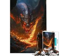 Puzzle pour Adolescents 1000 pièces Dragon et Chevalier Jeu de Puzzle Manuel pour Adolescents Décoration Murale Difficile et Stimulant (Dimensions 38x26cm)