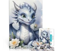 Puzzle pour Adolescents 1000 pièces Dragon Floral à l'aquarelle Jouets éducatifs d'apprentissage Cadeau Amusant 38x26cm