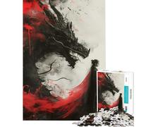 Puzzle pour Adolescents 1000 pièces Dragon Ink Shadow Jeu d'ombres Amusant à la Maison activité d'analyse et de logique Jouet Anti-Stress pour Les 14 Ans et Plus (50x75cm)