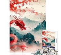 Puzzle pour Adolescents 1000 pièces Dragon Japonais, Jouet de décoration pour la Maison, et Jeu Relaxant, Convient pour la décoration de Bureau (Taille 38x26cm)
