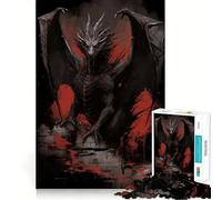 Puzzle pour Adolescents 1000 pièces Dragon Noir V à Assemblage sans Couture,Jeu créatif,Divertissement pour Les Moments de détente,Cadeau de Noël (50x75cm)